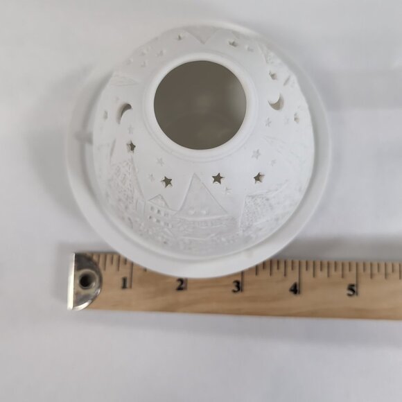 Starlight Hellmann-Versand Bisque Lithopane White Christmas 2010 Candle Holder - Picture 13 of 14
